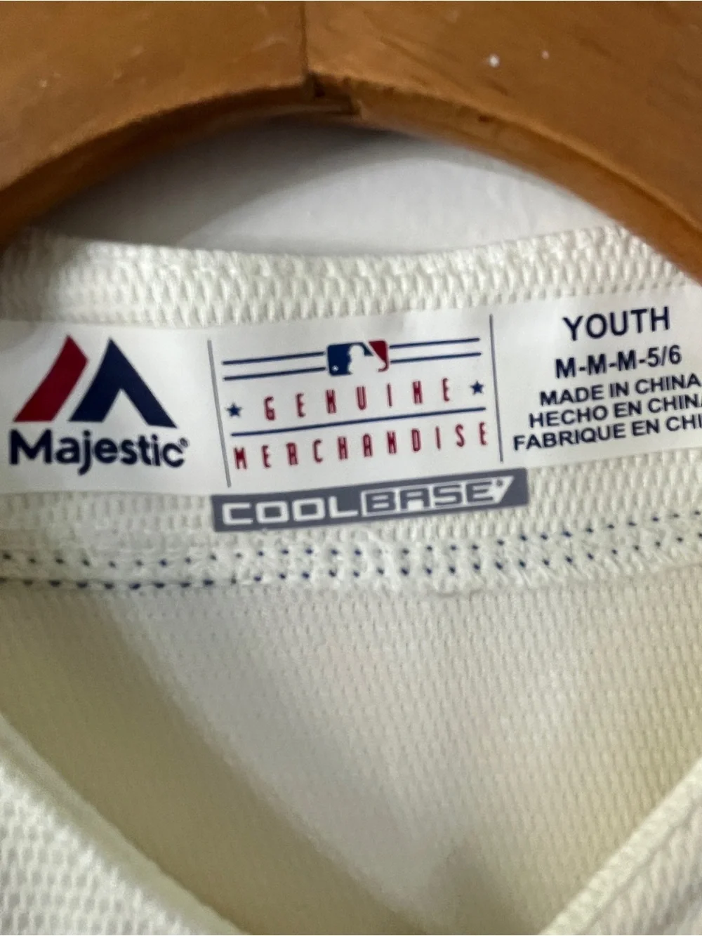 Majestic Kids Cream and Navy Seattle Mariners Jersey